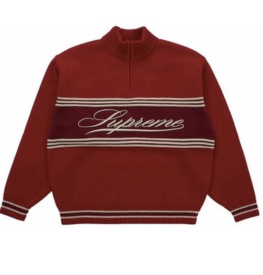 トップス supreme Script Stripe Half Zip Sweater Supreme Script Stripe Half Zip Sweater, Brand New, Large | eBay