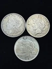 3 (THREE) 90% Silver Dollars Morgan Peace Silver Dollar US Circulated