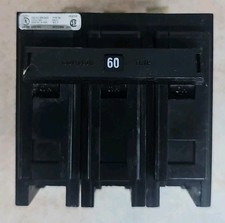 Eaton BAB3060H Bolt-On Circuit Breaker, 60A 240VAC, 3P 3PH, Ba 60 Amp 3 Pole W#