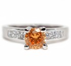 2CT  Padparadscha 925 Solid Sterling Silver Ring Sz 8 — photo 1