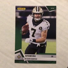 Taysom Hill #152 TE / QB Saints Green 10 of 10 Made 2018 Panini Instant playoffs
