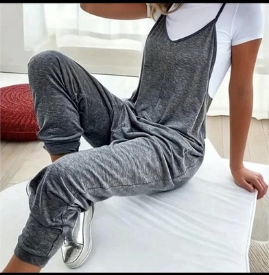 Sincerely Jules Harem Jumpsuit S Gray Oversized Lounge