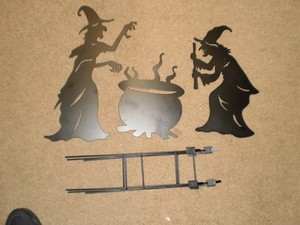 Halloween Witch Yard Decorations Silhouette Stakes 30.3 in, black 