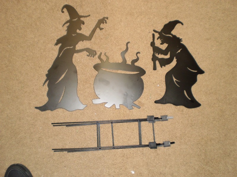 Halloween Witch Yard Decorations Silhouette Stakes 30.3 in, black 
