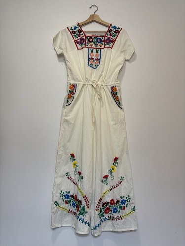 ASOS Jumpsuit 8 36 Wide Leg Floral Embroidered Bohemian Colourful Nordic Scandi - Imagen 3 de 15