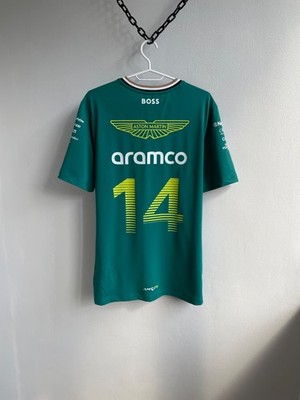 Aston Martin F1 Team Fernando Alonso #14 Aramco T-Shirt Tee Jersey