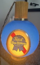 Pabst Blue Ribbon Beer Globe Hanging Sign Lamp Breweriana Collectible