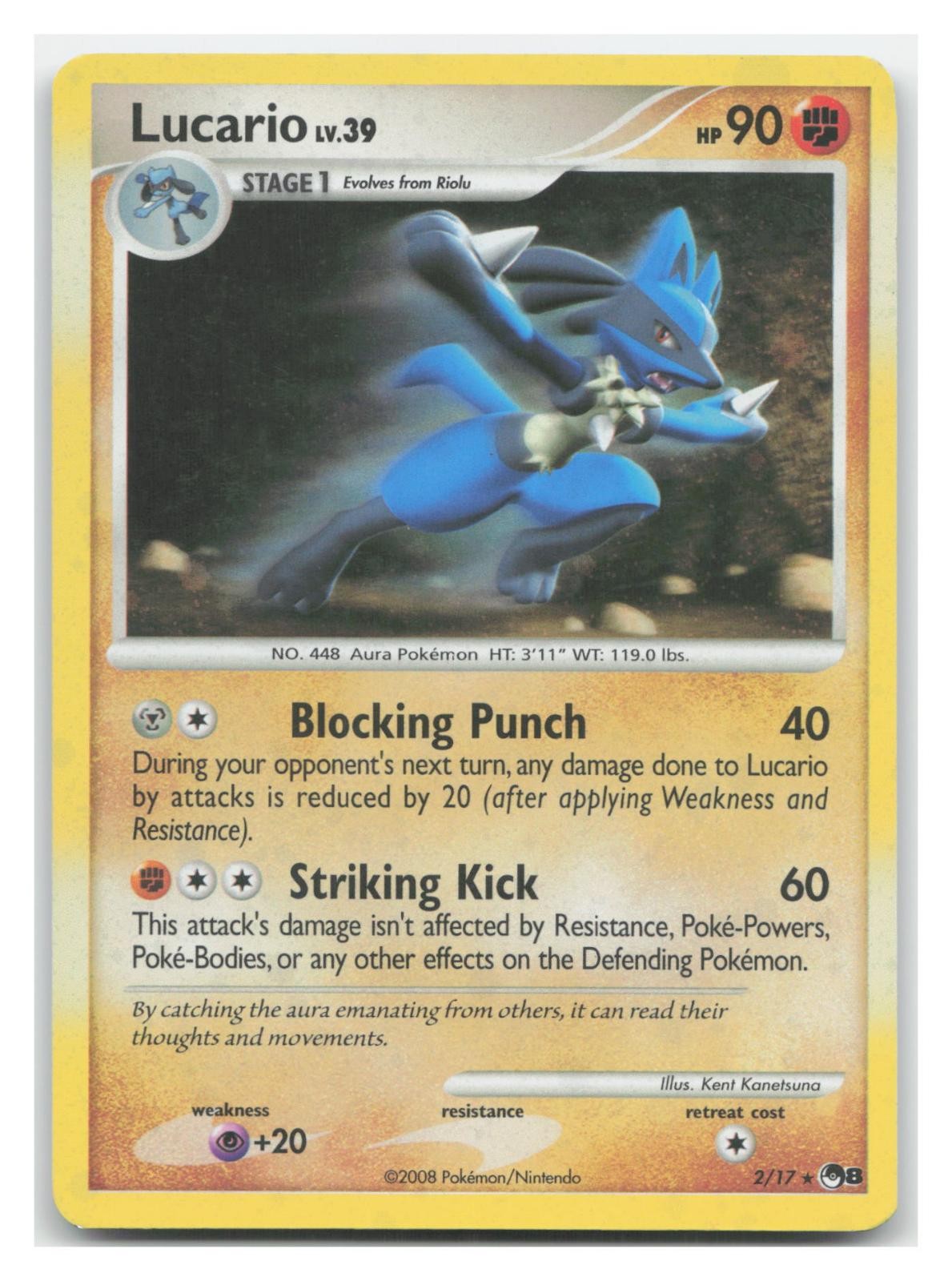 Lucario 2/17 POP Series 8 Pokemon Holo Lightly Played