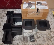 DeckMan Gazebo Kit 4x4 Wood Post Anchor Base & Corner Brackets 2-Pack Pergola