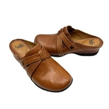 Sofft 9M Nikkol Hero NWOB Cognac Brown Leather Round Toe Slip On Comfort Mules