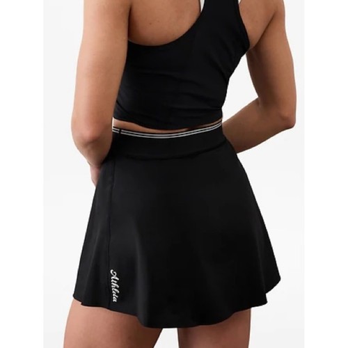 Athleta Ace Advantage High Rise 13 1/2" Skort skirt black with white stripe
