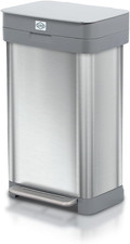 13 Gallon Stainless Steel Trash Can with Step Pedal and Odor Control