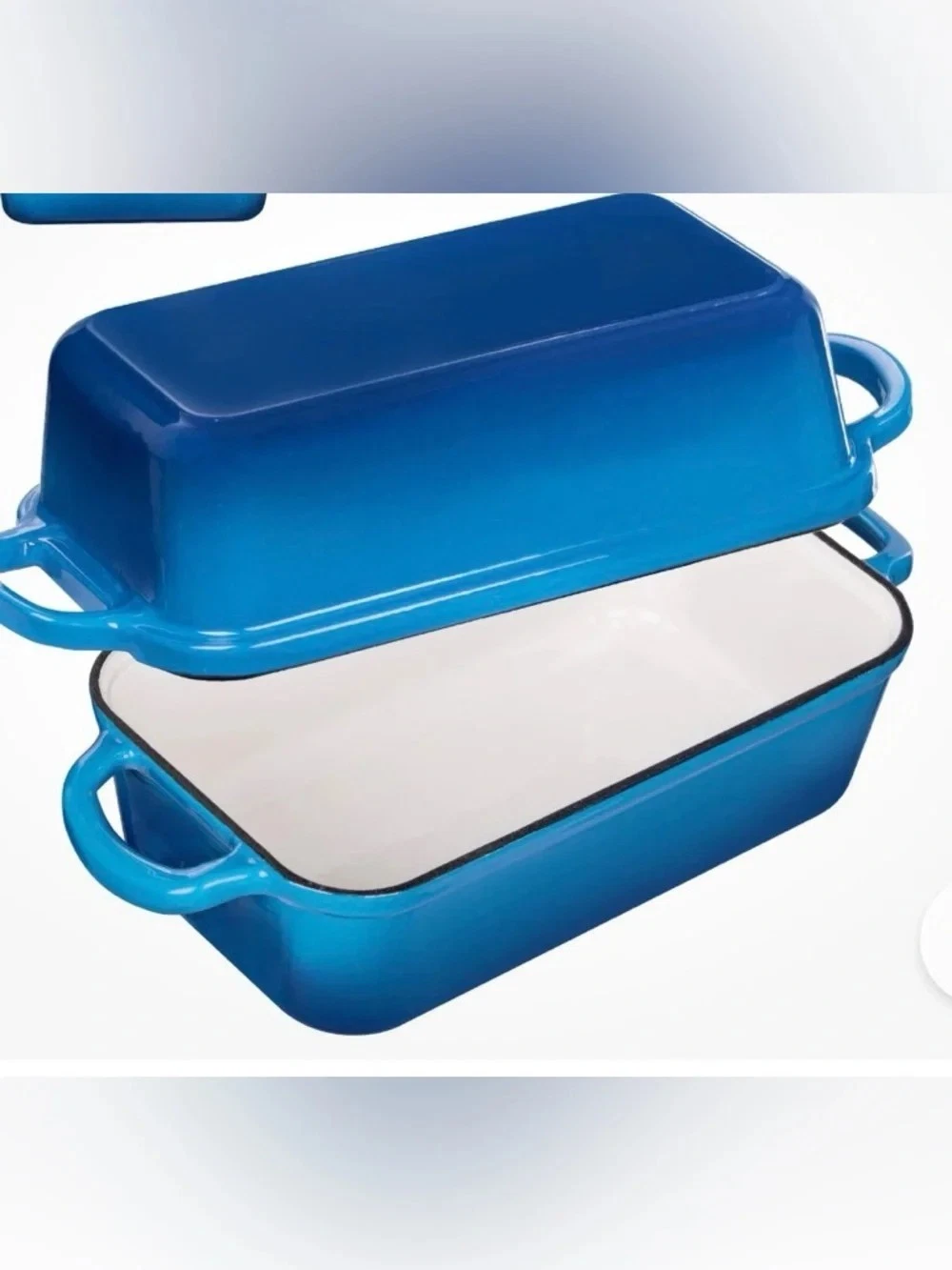 2 IN 1 Cast Iron Bread Loaf Pan W/ Lid 3.4QT 9x5 Inch Dutch Oven Bread Baking