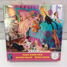 Ceaco Paws Gone Wild Puzzle w/Poster  Naughty Puppies  550 Pieces Colorful USA