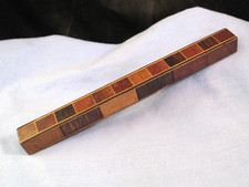 ANTIQUE MEASURING BLOCK RULE RULER TREEN WOODEN TREEN TUNBRIDGE WARE MARQUETRY