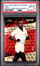 PSA 10 Pele 2024 Leaf HYPE! Metal #HM-14 Gold Superprismatic 1/1 Trading Card