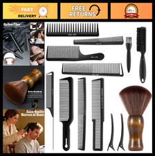 13PCS Hair Cutting  Shaving Brush Set, Professional Barber Combs  Neck Duster