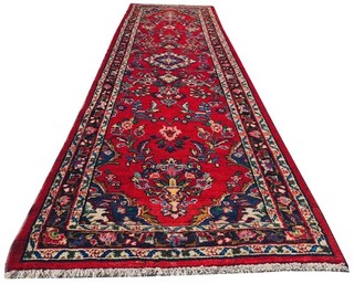 Genuine Hand Knotted Vintage Tribal Hamidoun Wool Runner Area Rug 9 x 3 Ft