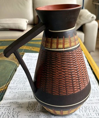 Akru Klinker Keramik Designer Vase 119/35 Alfred Krupp Midcentury Design Rarität