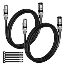 2-Pack DMX Stage Lighting Cable 10FT, 3 Pin XLR Male to Female Cable
