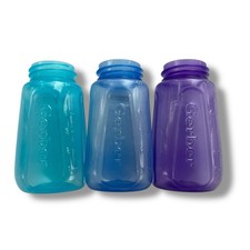 Vintage Gerber Fashion Tints Plastic Nurser Nursing Bottle 5 Ounce Set of 3 Blue