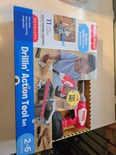 Fisher Price Drillin Action Tool Set Realistic Drillin Action  Sounds 11 Pieces