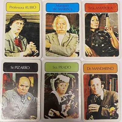 Vintage Spanish Cluedo Suspect Cards Clue 6 People Rare Hard To Find