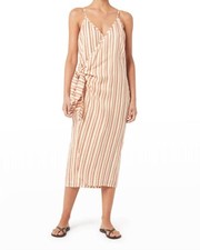 Faithfull The Brand Camaya Wrap Dress Playa Rosa Stripe