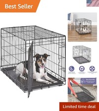 30-Inch iCrate for Medium Breeds, 21-40 lbs, Single Door Folding Dog Crate wi...