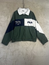 VTG 90s Fila Mens Medium Lipton Championship Windbreaker Jacket Green White Navy