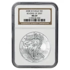 2008-W Burnished Silver Eagle Reverse of 2007 NGC MS69