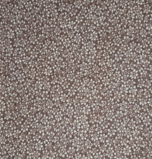 45" Wide Quilters Calico White Floral On Brown Backing 100 Cotton By The Yard