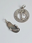 Sterling Silver Lot of Two Pendants South Carolina Palmetto Tree & Flip Flop — photo 1