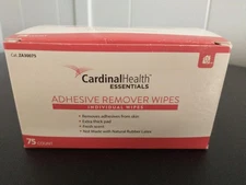 75 CARDINAL HEALTH ESSENTIALS OSTOMY ADHESIVE REMOVER WIPES NEW BOX OF 75