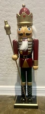Christmas Wooden Nutcracker 15" Excellent Condition