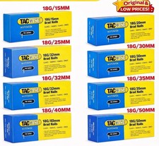 Tacwise 18G Galvanised Brad Nails 10-50mm Silver Pack of 5000 All Type 18G Sizes