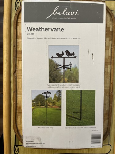 Belavi Weathervane Birds on Rust Resistant Stake Black 6 1/2 Foot High 11.4” W - Picture 3 of 5