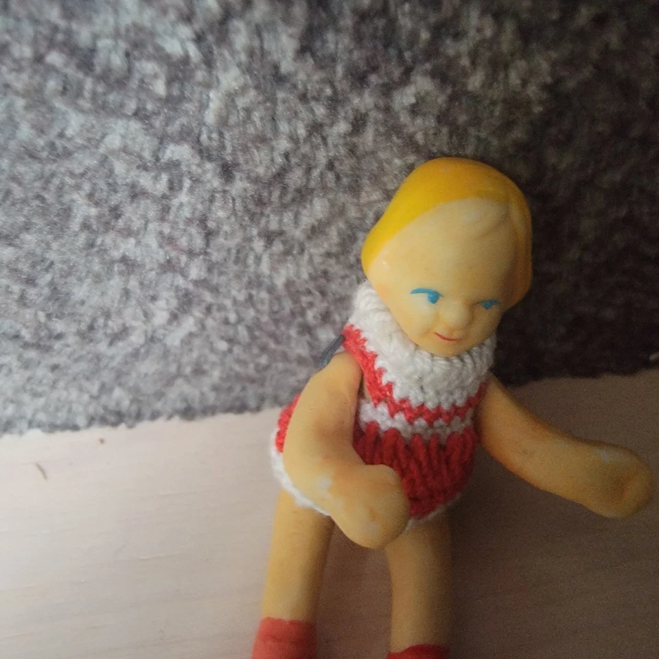 Muñeca bisque articulada miniatura casa de muñecas de colección 3,25 pulgadas- Shackman con caja original Foto 4 de 4