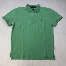 Polo Ralph Lauren Mens Medium Mesh Custom Slim Fit Polo Shirt Mint Green