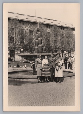 Milan Italy 1953 - Cathedral Square Fountain - Old Photo 1950s