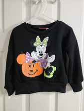 Disney Junior Minnie Mouse Halloween Graphic Knit Pullover Sweater Black 2T