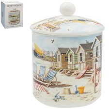 Ceramic Canister Sandy Beach Fine China Tea Coffee Sugar Creamer Container