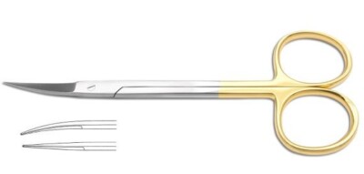 IRISSCHERE GEBOGEN 11 CM ZAHNFLEISCH DENTAL VETERINÄR TC GOLDGRIFF SUPERSCHLIFF
