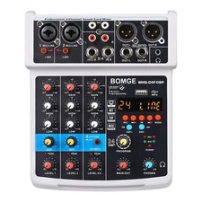 BOMGE 4 Channel mini DJ Audio Sound Mixer Interface with MP3  USB, Bluetooth,...