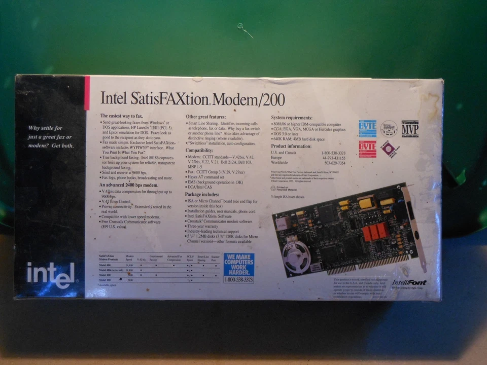 "NEW" Intel SatisFAXtion Modem/200 internal micro channel modem - Image 3 of 3