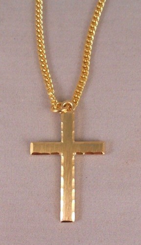 Prayer Cross Necklace, 14k Gold-Plated 
