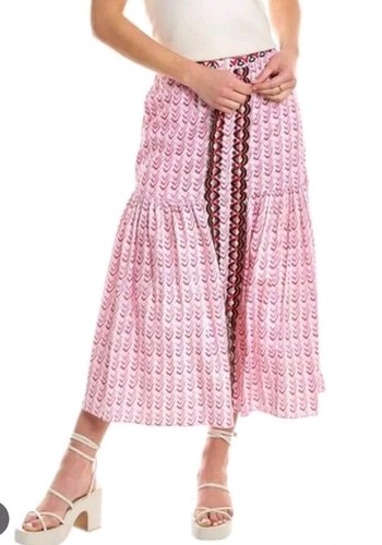 temperley london Poet Red And Pink Midi Skirt NWT $695 Mother Of Pearl SZ 12, 14 - Picture 8 of 8