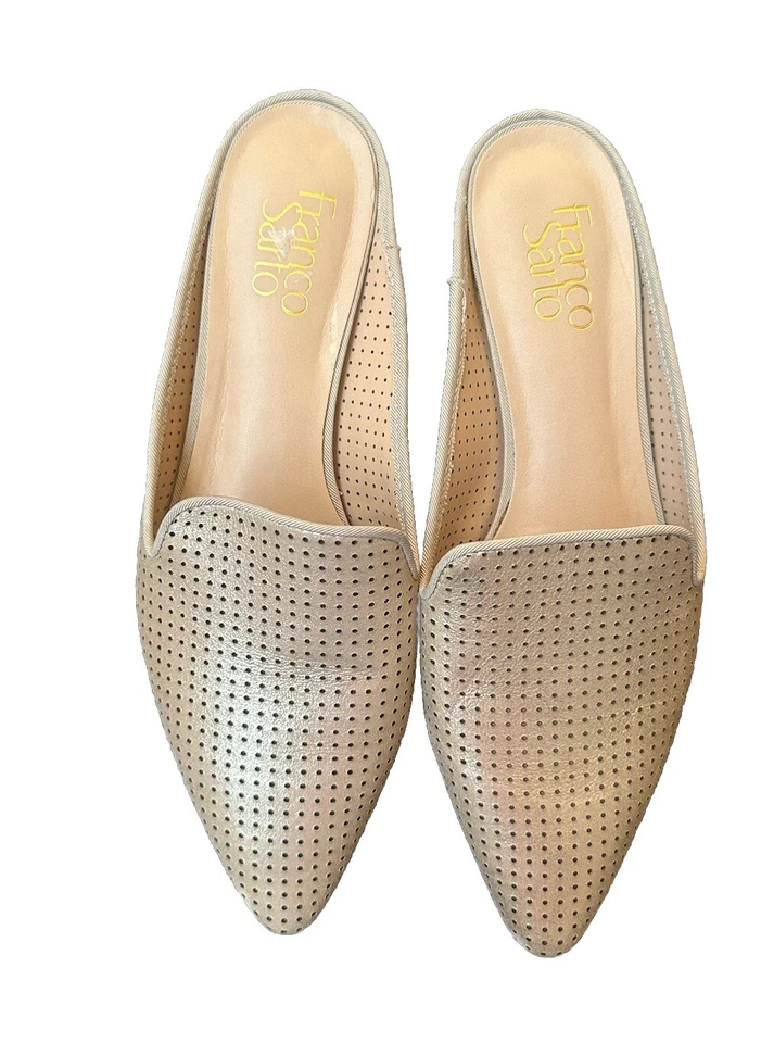 Zapatos sin cordones perforados Franco Sarto Somanta 8M de cuero dorado para mujer” Foto 4 de 4