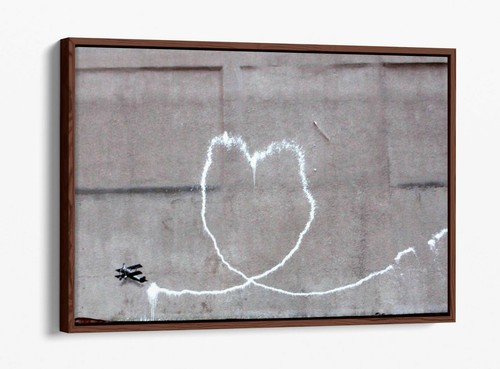 BANKSY PLANE HEART - FLOTADOR PROFUNDO/EFECTO FLOTADOR ENMARCADO LONA IMPRESIÓN ARTÍSTICA DE PARED - Imagen 10 de 12