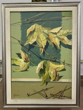 Quadro ad olio su tela di Armando Pacchiani “Autunno”natura70x100cm in cornice